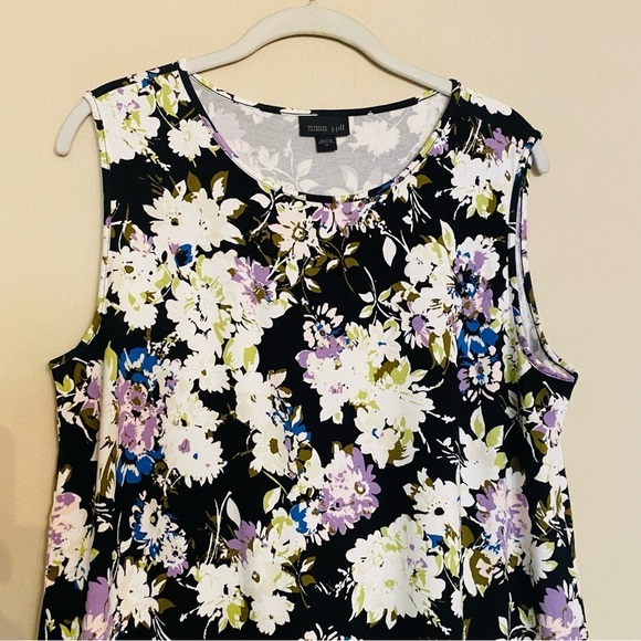 j jill Wearever Collection Sleeveless Top Floral Print Size Medium - Picture 4 of 12